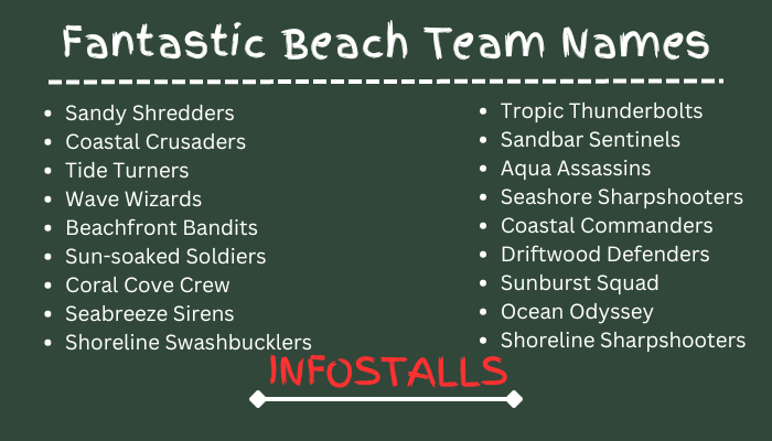 Fantastic Beach Team Names