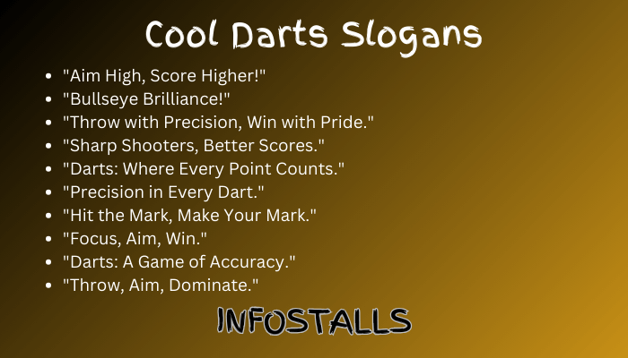 Cool Darts Slogans