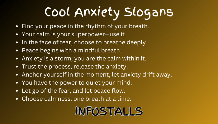 Cool Anxiety Slogans