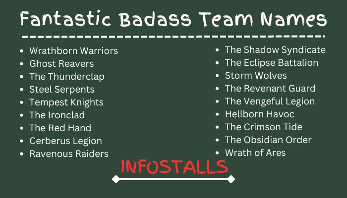 800+ Badass Team Names For You - Infostalls