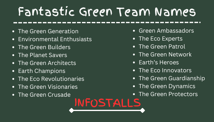 Fantastic Green Team Names