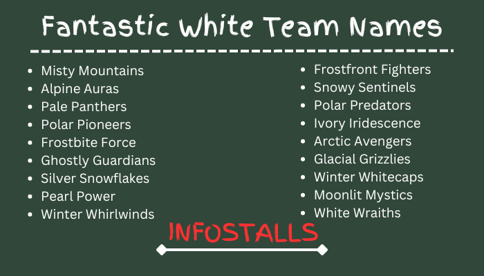 Fantastic White Team Names