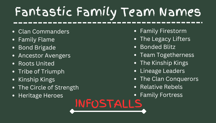 Fantastic Family Team Names