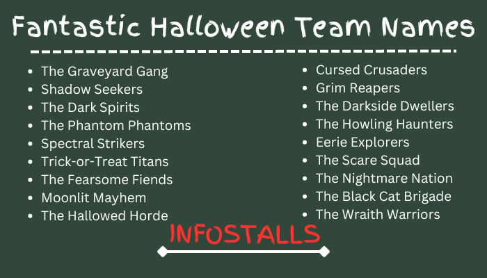 Fantastic Halloween Team Names