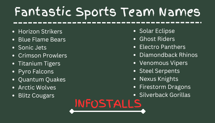 Fantastic Sports Team Names