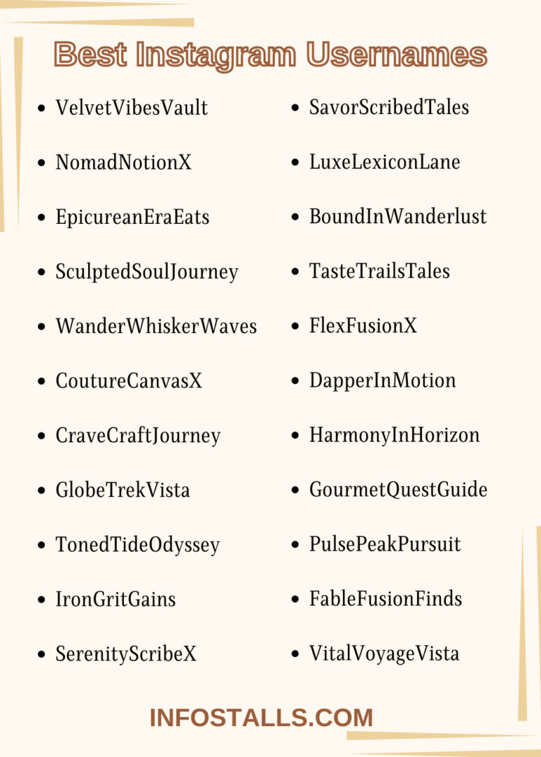 600+ Cool and Best Instagram Usernames Infostalls