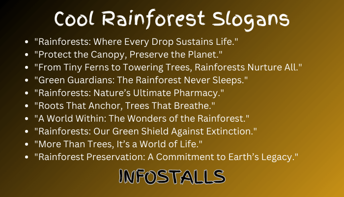 Cool Rainforest Slogans