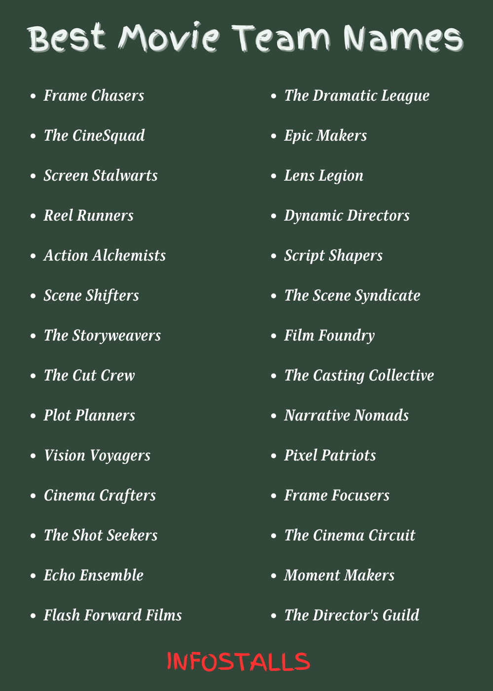 Best Movie Team Names