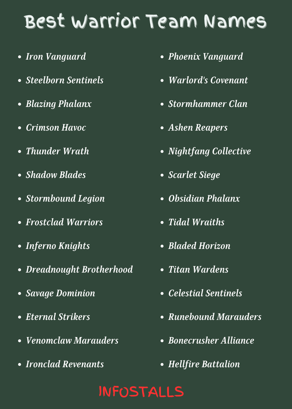 Best Warrior Team Names