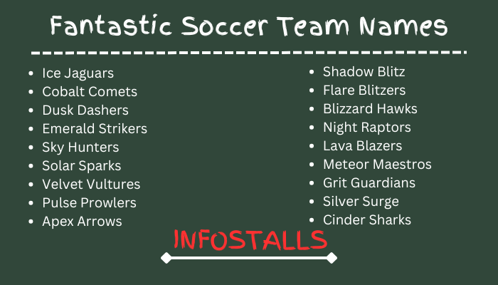 Fantastic Soccer Team Names