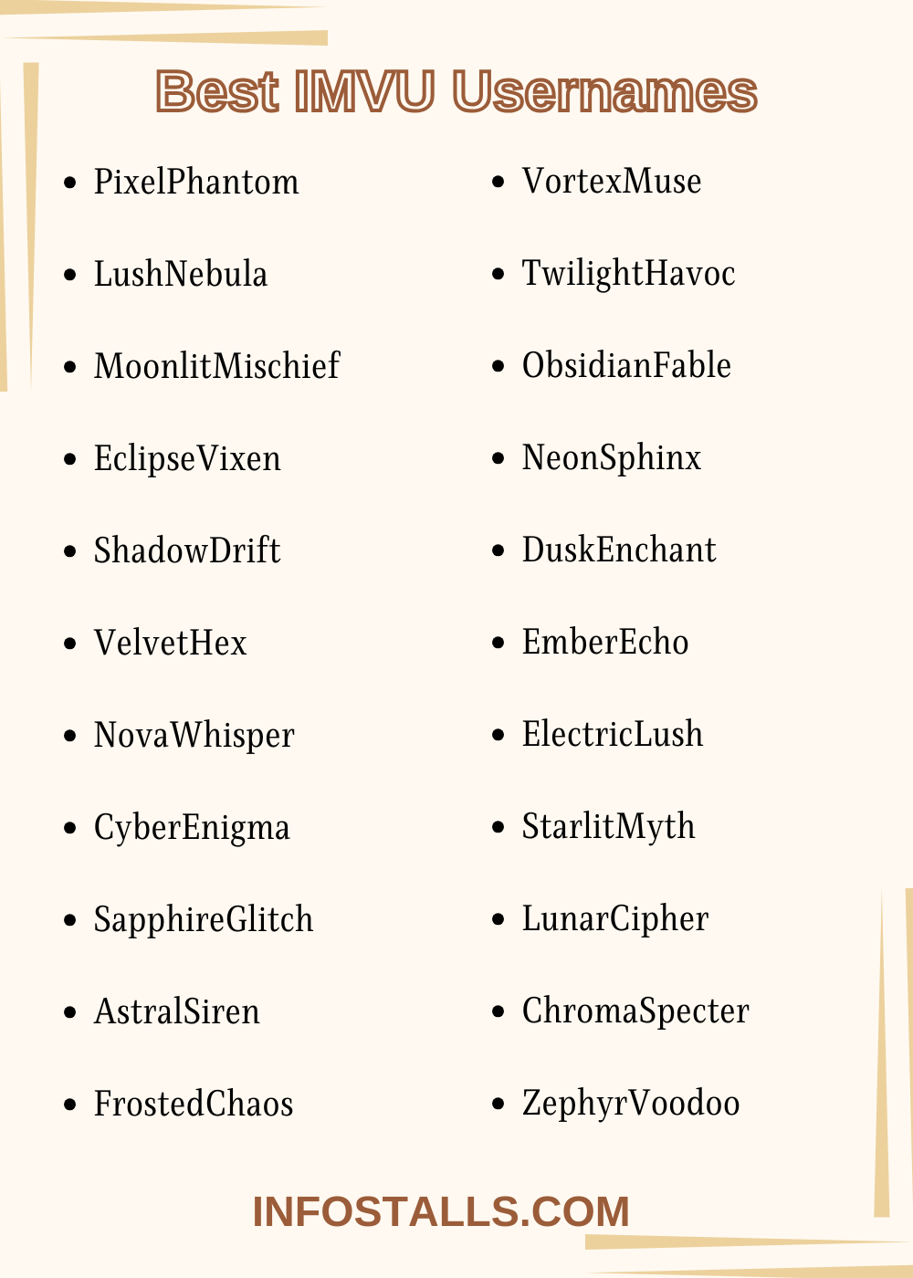 Best IMVU Usernames