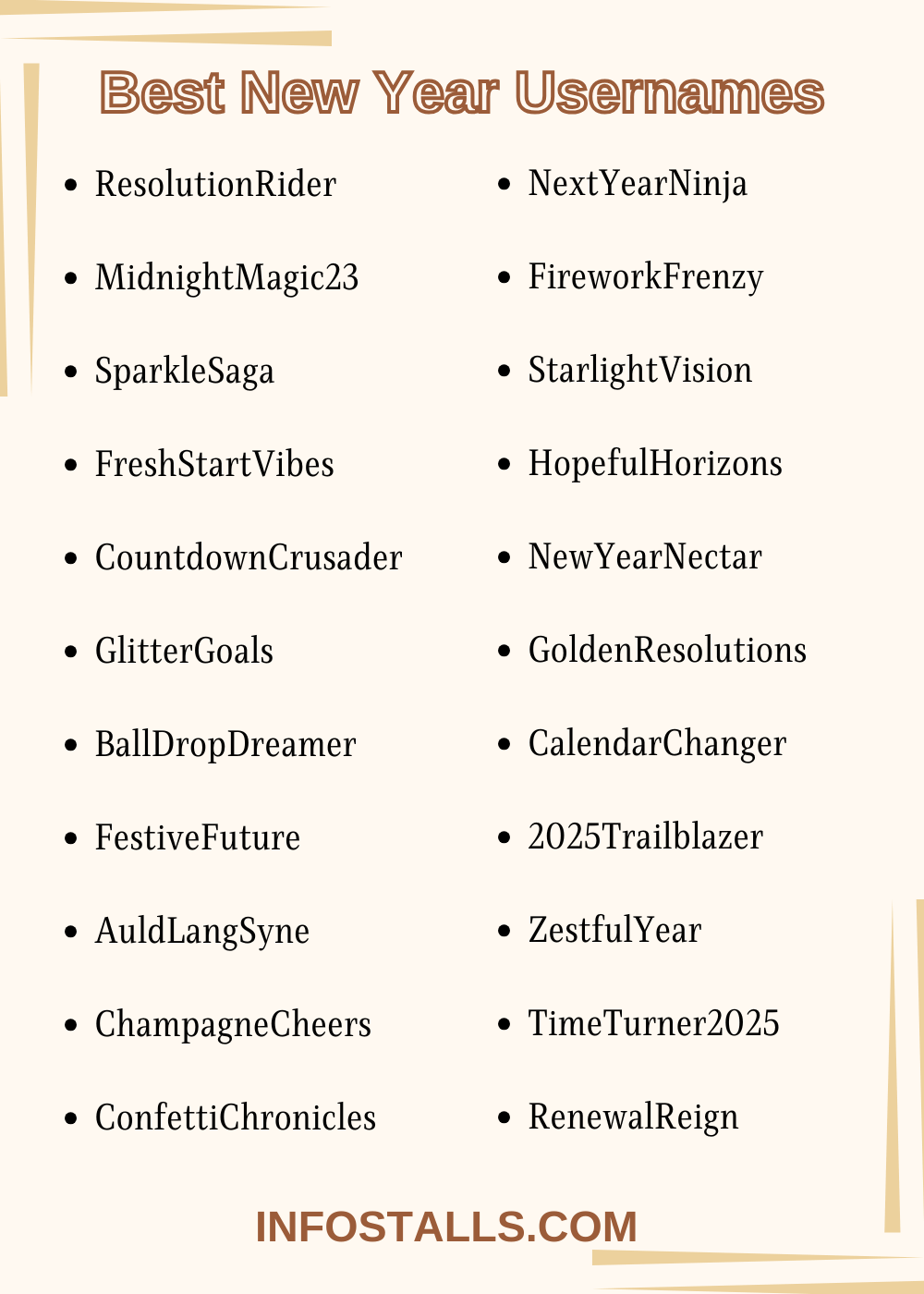 Best New Year Usernames