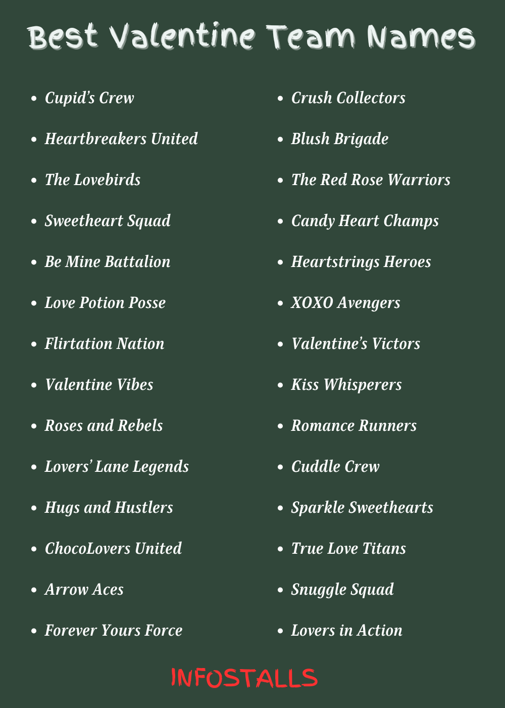 Best Valentine Team Names