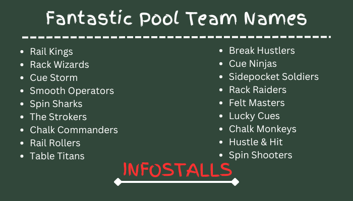 Fantastic Pool Team Names