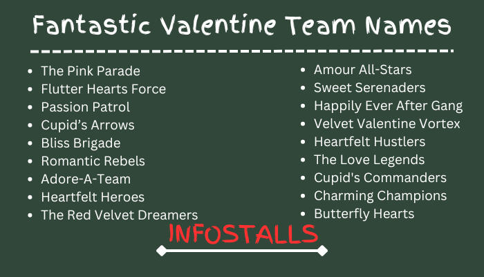 Fantastic Valentine Team Names