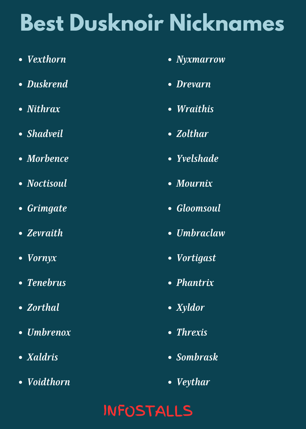 Best Dusknoir Nicknames