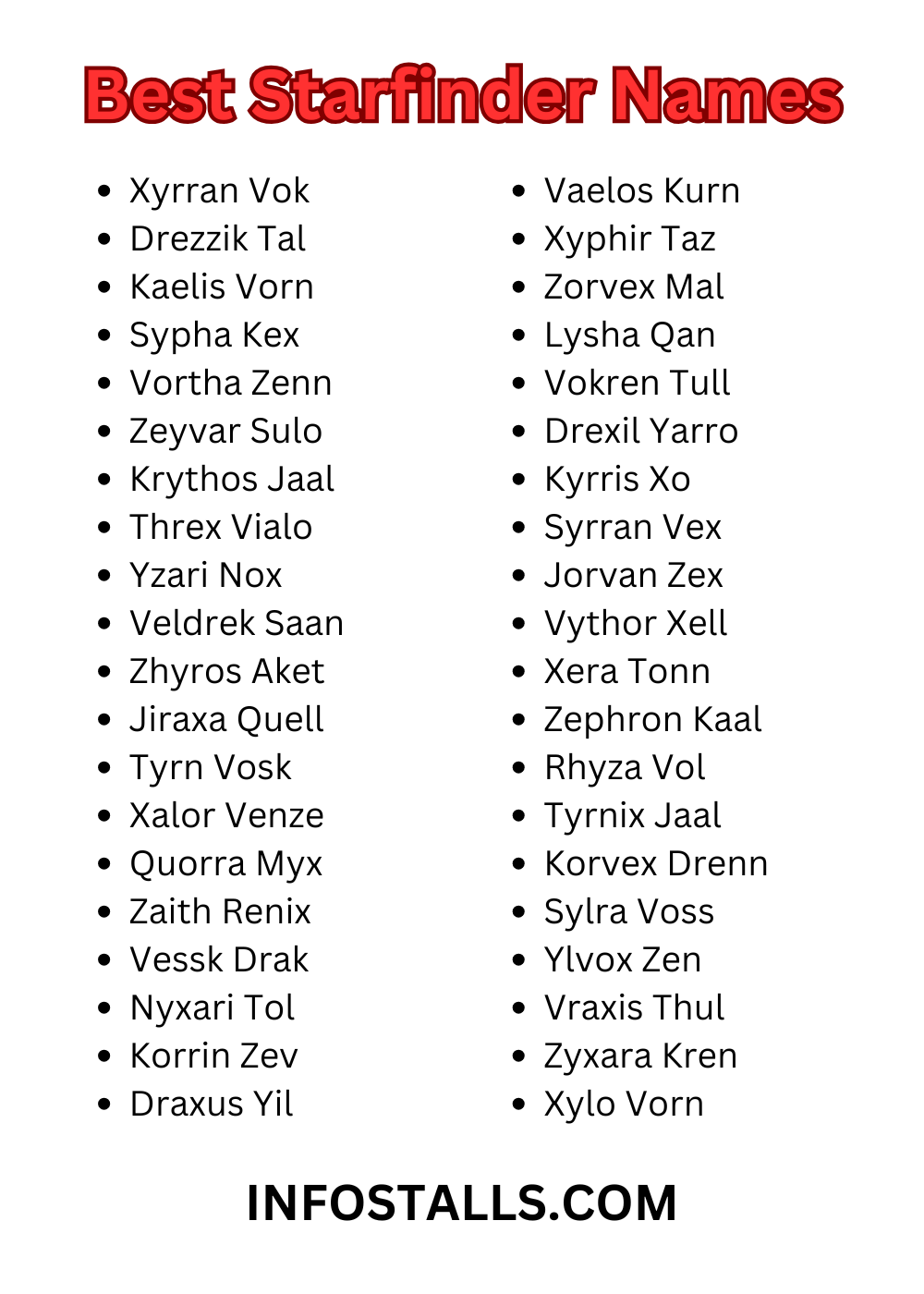 Best Starfinder Names