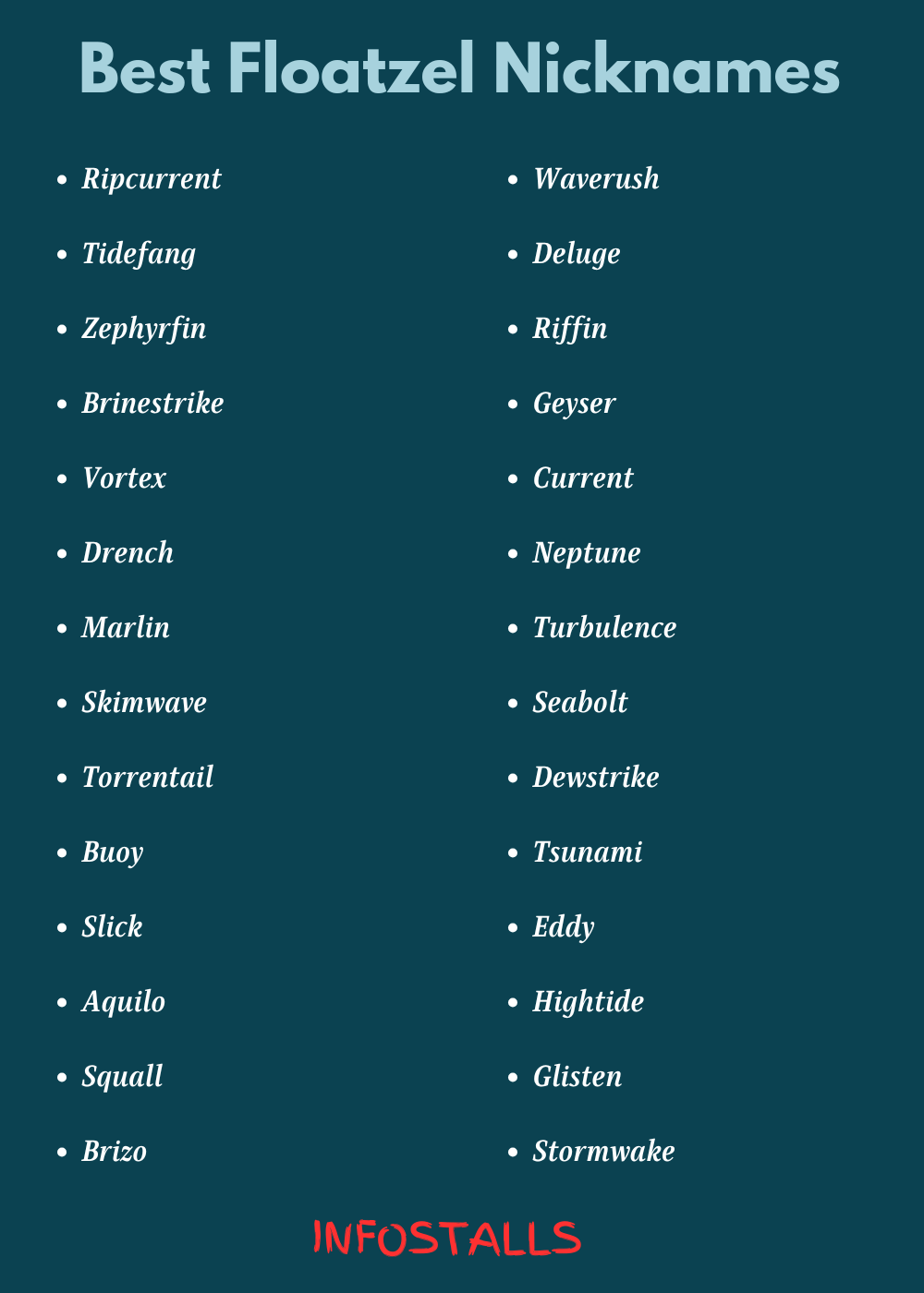 Best Floatzel Nicknames