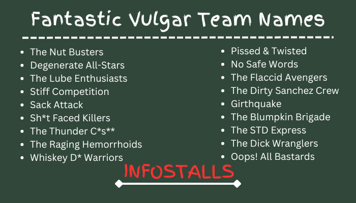Fantastic Vulgar Team Names